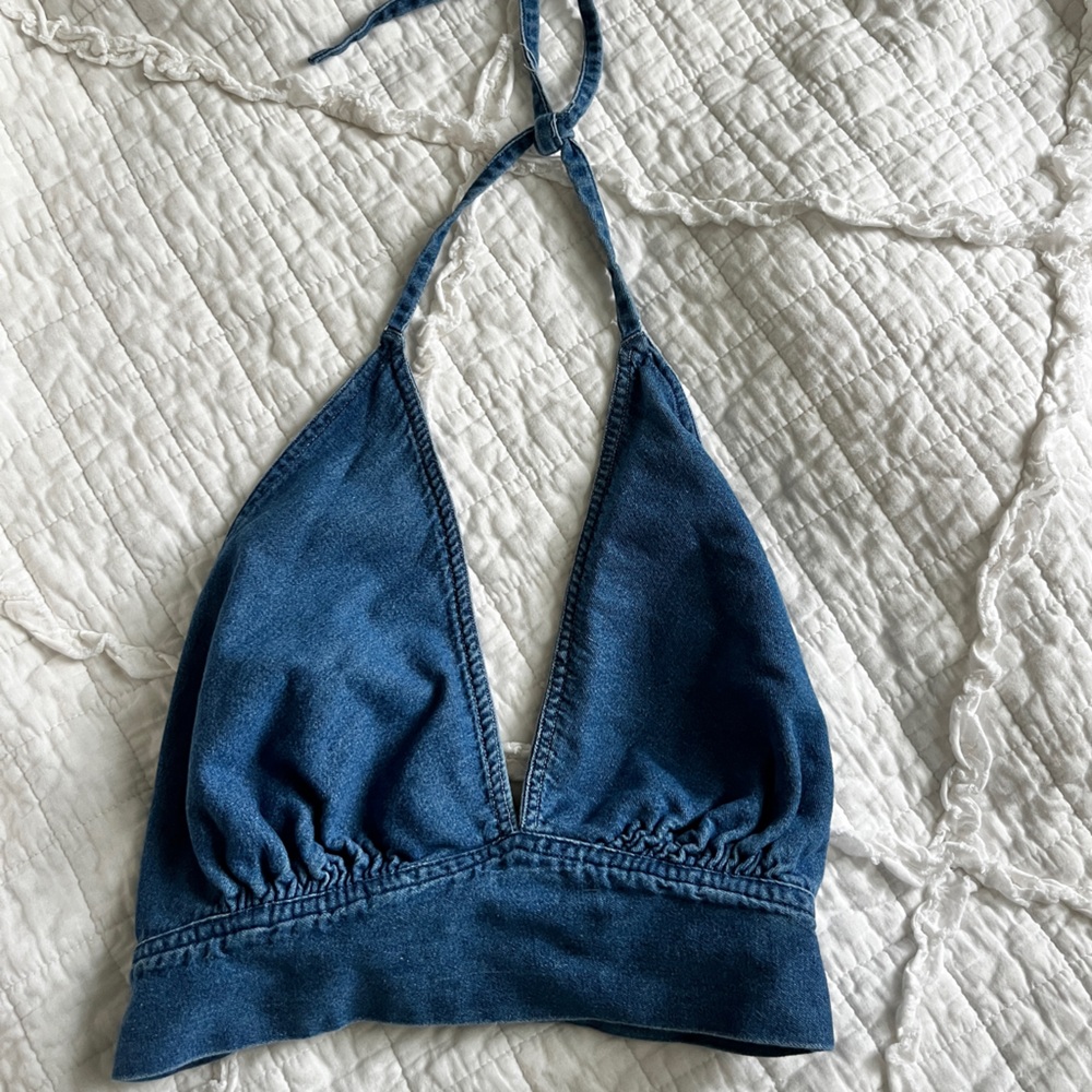 Denim Halter Top